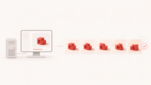 A project being rendered