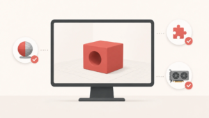 A 3D file open in a computer